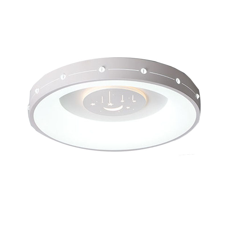 Nordic LED Flush Mount Ceiling Light: 16"/19.5" Round Curved Flush Design, Warm/White Light for Bedroom
