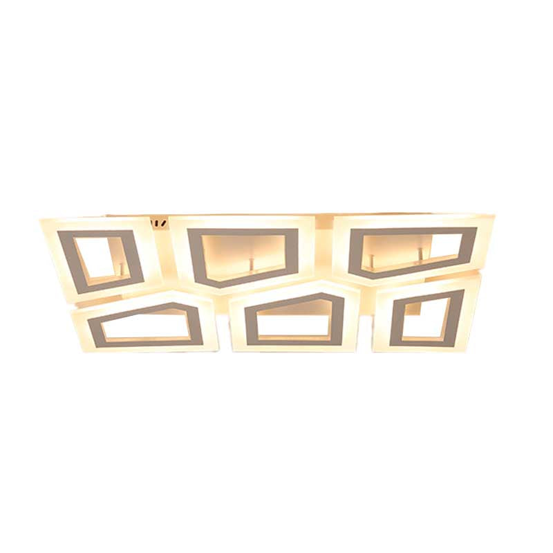 Modern LED Flush Light for Bedroom | Square/Rectangular Splicing | Warm/White Light | 16"/24.5"/37.5" W