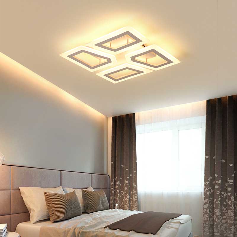 Modern LED Flush Light for Bedroom | Square/Rectangular Splicing | Warm/White Light | 16"/24.5"/37.5" W