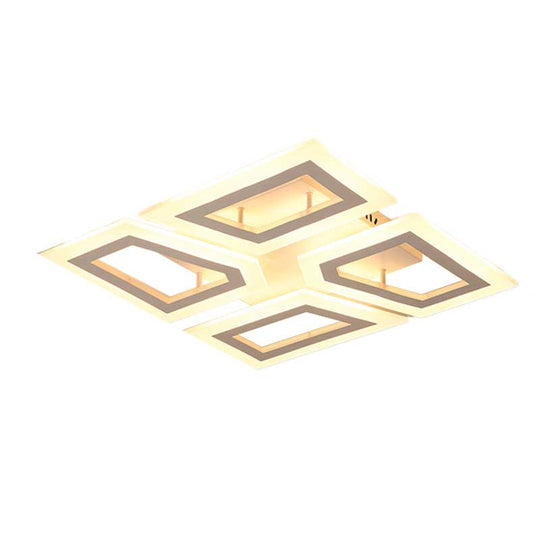 Modern LED Flush Light for Bedroom | Square/Rectangular Splicing | Warm/White Light | 16"/24.5"/37.5" W