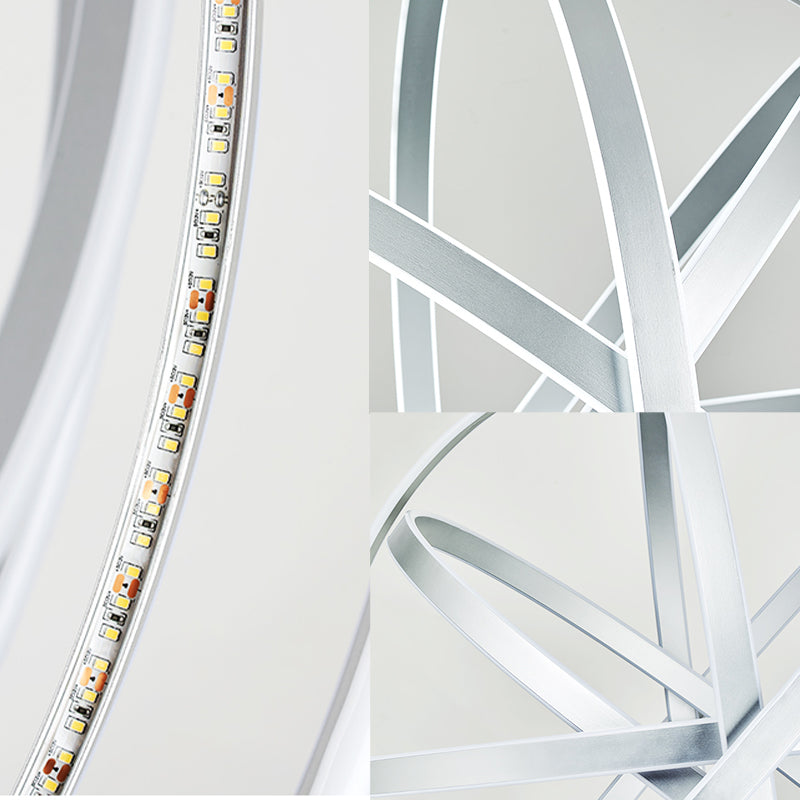 Modernistic Acrylic Globe Chandelier Pendant - 19.5" Wide, 1-Light, White Ceiling Fixture