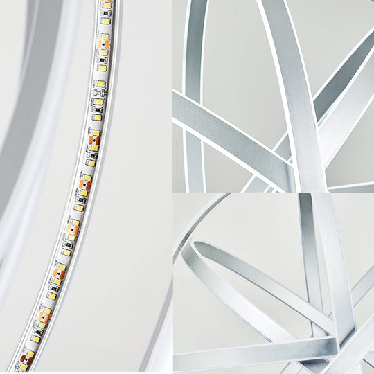 Modernistic Acrylic Globe Chandelier Pendant - 19.5" Wide, 1-Light, White Ceiling Fixture