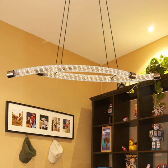 Modernist Crystal Gold LED Rope Pendant Chandelier - Stunning Living Room Ceiling Light Fixture