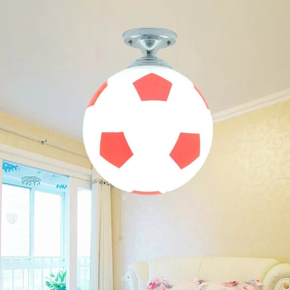 Plafonnier de chambre à coucher pour garçons en forme de football - Support en acrylique de style sportif