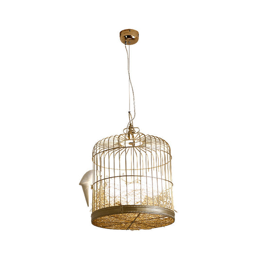Rustic Matte White Glass Chandelier: Elegant Egg Shaped Hanging Light Fixture with Birdcage Design - 3 Lights