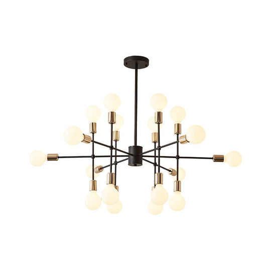 Modern Starburst Milk White Glass Chandelier With 12/15/18 Lights For Bedroom Black Pendant Lighting
