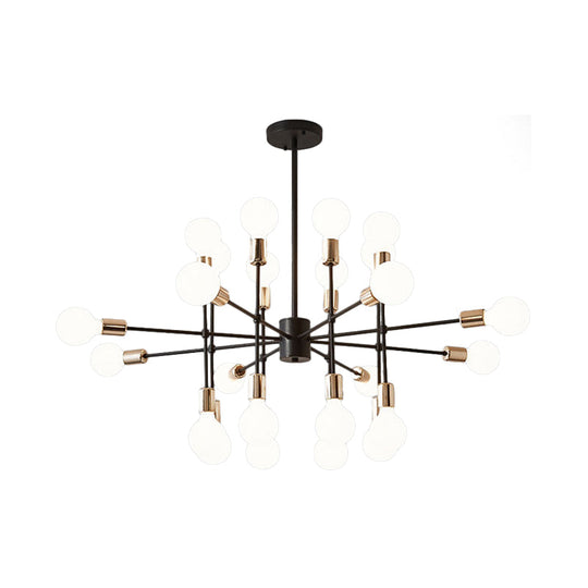 Modern Starburst Milk White Glass Chandelier With 12/15/18 Lights For Bedroom Black Pendant Lighting