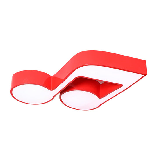 Kindergarten Flush Ceiling Light - Music Note Acrylic LED Cartoon Fixture