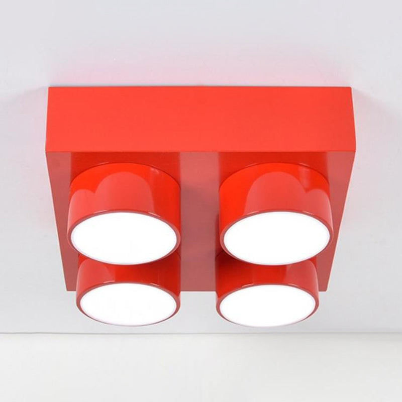 LED Flush Mount Metallic Children's Ceiling Light for Toy Brick Kindergarten