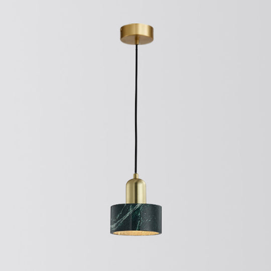 Minimalist Marble Pendant Light For Dining Rooms - Elegant Ceiling Fixture With Shaded Design Green