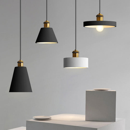 Minimalist Geometric Pendant Light - Single Resin-Cement Dining Room Suspension Fixture