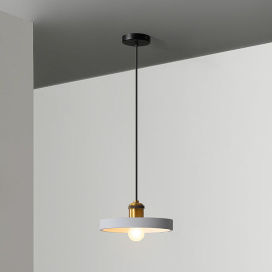 Minimalist Geometric Pendant Light - Single Resin-Cement Dining Room Suspension Fixture