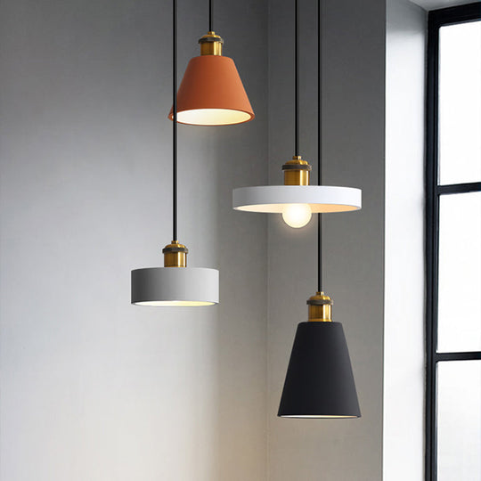 Minimalist Geometric Pendant Light - Single Resin-Cement Dining Room Suspension Fixture