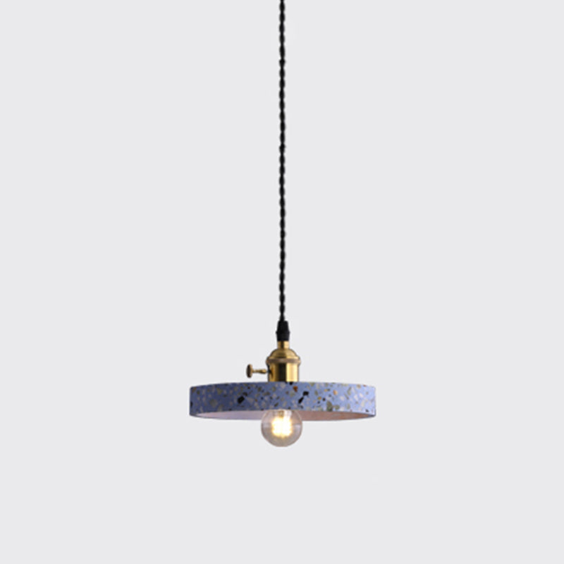 Minimalistic Terrazzo Pendant Light for Dining Room Ceiling - Geometric Design, 1 Head