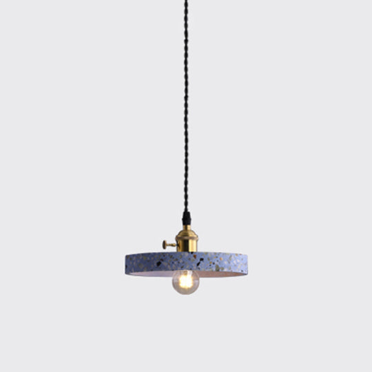 Minimalistic Terrazzo Pendant Light for Dining Room Ceiling - Geometric Design, 1 Head