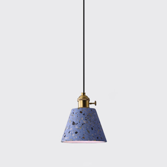 Minimalistic Terrazzo Pendant Light for Dining Room Ceiling - Geometric Design, 1 Head