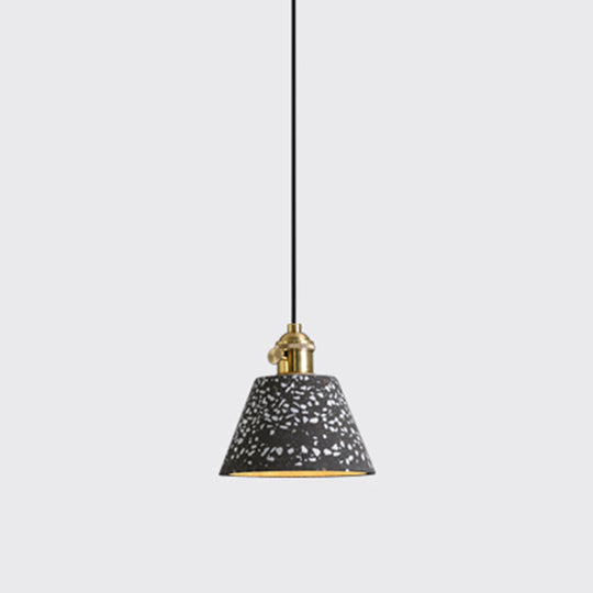 Minimalistic Terrazzo Pendant Light for Dining Room Ceiling - Geometric Design, 1 Head