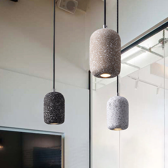 Suspension en ciment nordique - Luminaire suspendu à une ampoule pour salle à manger