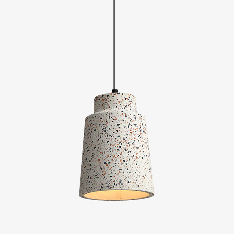 Suspension géométrique en terrazzo pour salle à manger - Suspension minimaliste à 1 lampe