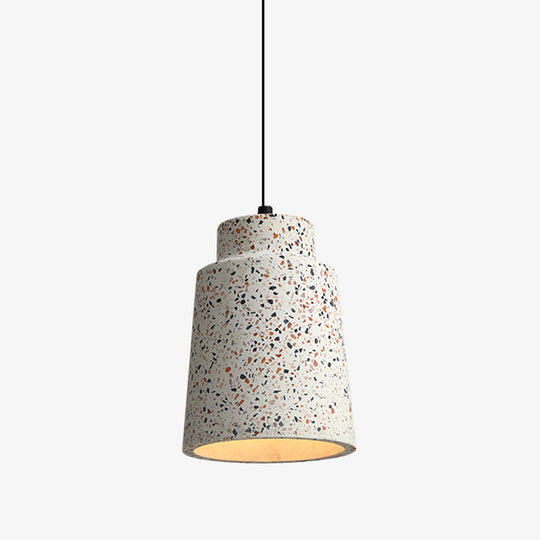 Suspension géométrique en terrazzo pour salle à manger - Suspension minimaliste à 1 lampe