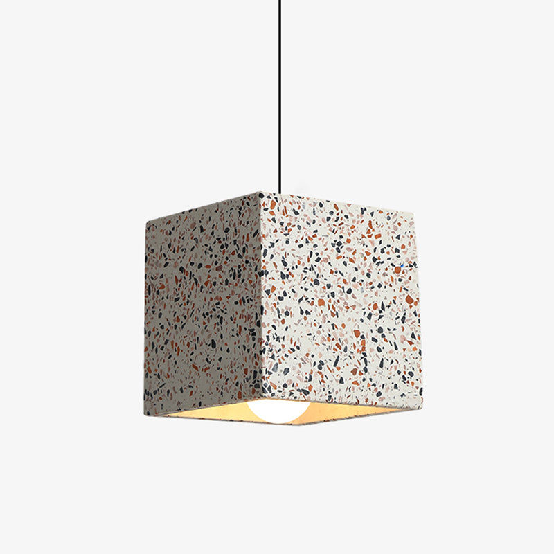 Suspension géométrique en terrazzo pour salle à manger - Suspension minimaliste à 1 lampe