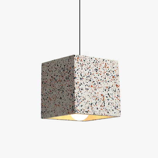 Suspension géométrique en terrazzo pour salle à manger - Suspension minimaliste à 1 lampe