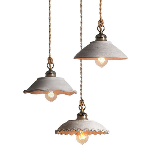 Grey Minimalist Hanging Pendant Light for Dining Room Ceiling