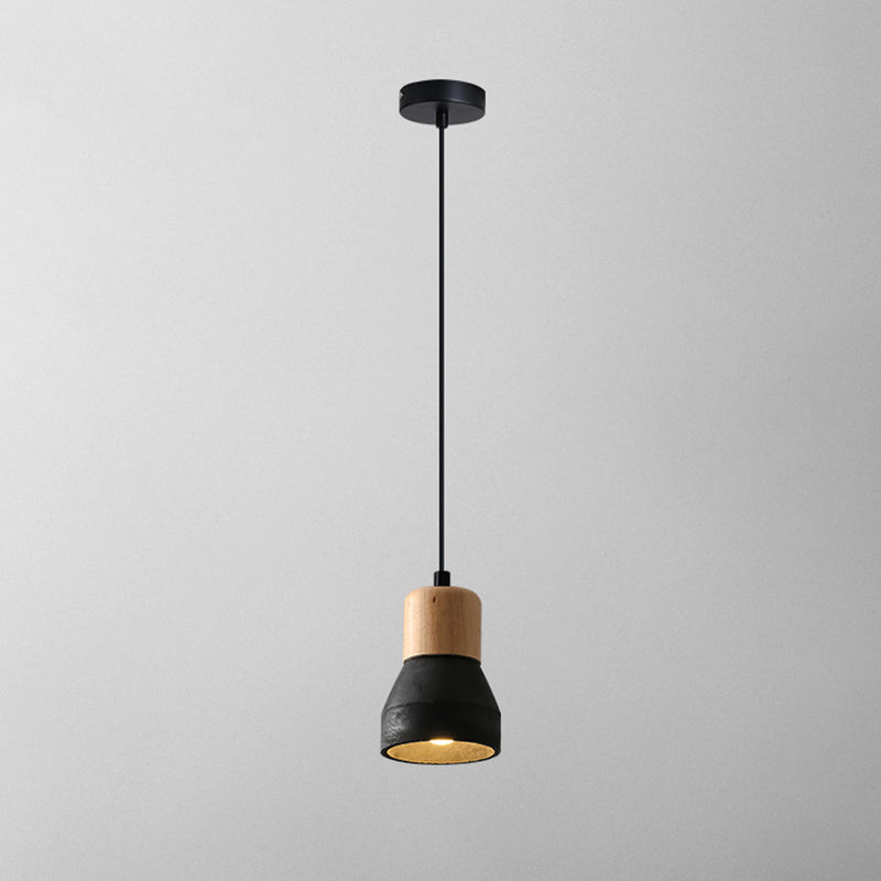 Luminaire suspendu moderne en forme de cloche en ciment pour salle à manger - Suspension à 1 lampe