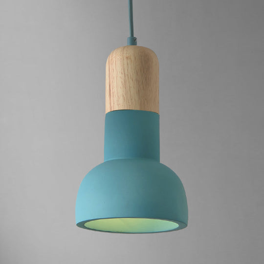 Minimalist Cement Ceiling Lamp – Flashlight-Inspired 1-Head Light for Dining Room
