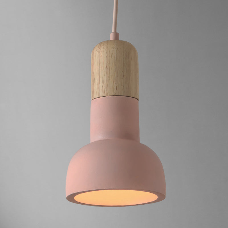 Minimalist Cement Ceiling Lamp – Flashlight-Inspired 1-Head Light for Dining Room
