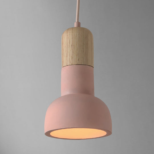 Minimalist Cement Ceiling Lamp – Flashlight-Inspired 1-Head Light for Dining Room
