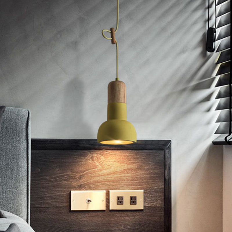 Minimalist Cement Ceiling Lamp – Flashlight-Inspired 1-Head Light for Dining Room