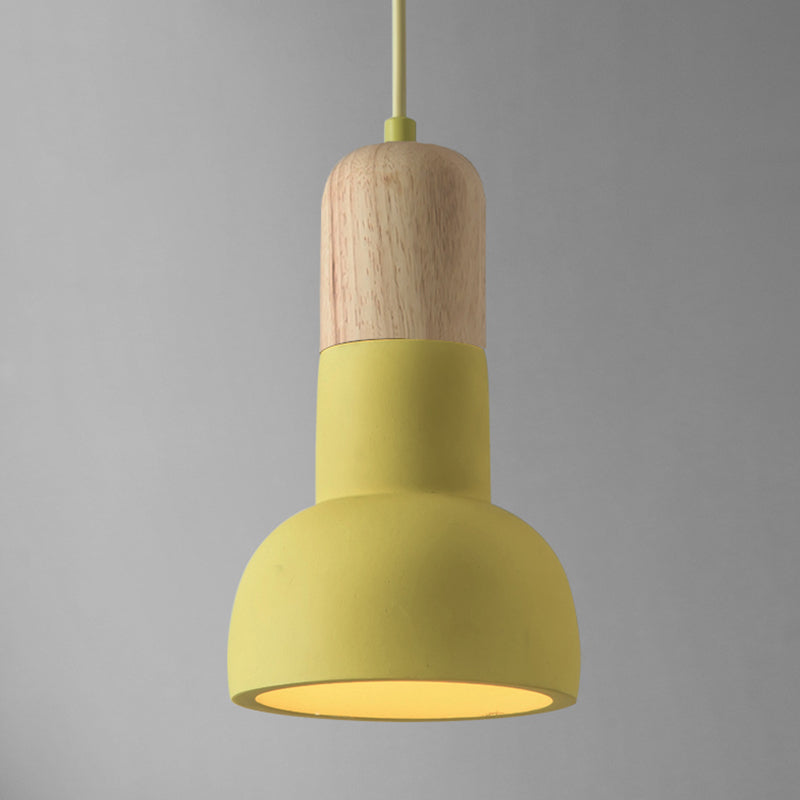 Minimalist Cement Ceiling Lamp – Flashlight-Inspired 1-Head Light for Dining Room
