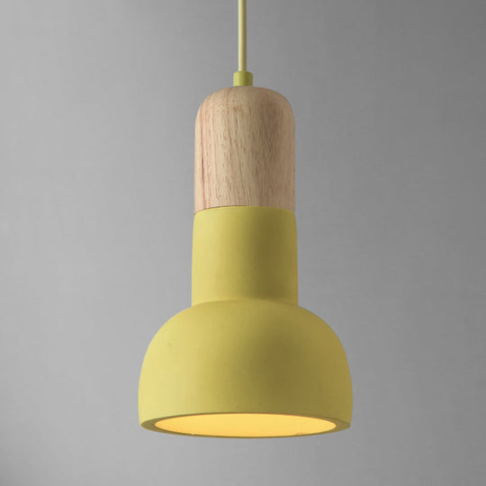 Minimalist Cement Ceiling Lamp – Flashlight-Inspired 1-Head Light for Dining Room