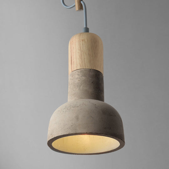 Minimalist Cement Ceiling Lamp – Flashlight-Inspired 1-Head Light for Dining Room