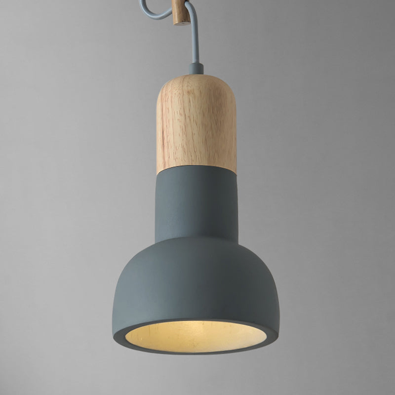 Minimalist Cement Ceiling Lamp – Flashlight-Inspired 1-Head Light for Dining Room