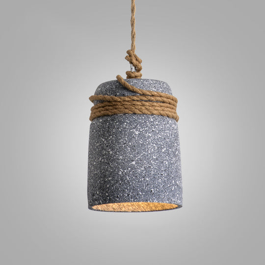 Simplicity Cement Pendant Light with Bell Suspension - Perfect for Dining Room or Ceiling Lighting
