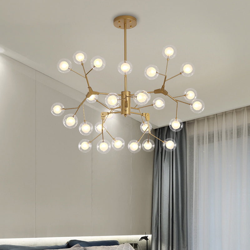 Bubble Ball Chandelier - Minimalist Double-Layer Glass White LED Pendant Light