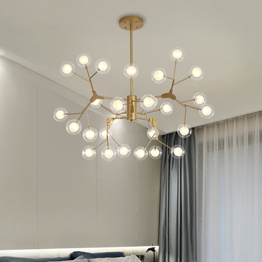 Bubble Ball Chandelier - Minimalist Double-Layer Glass White LED Pendant Light