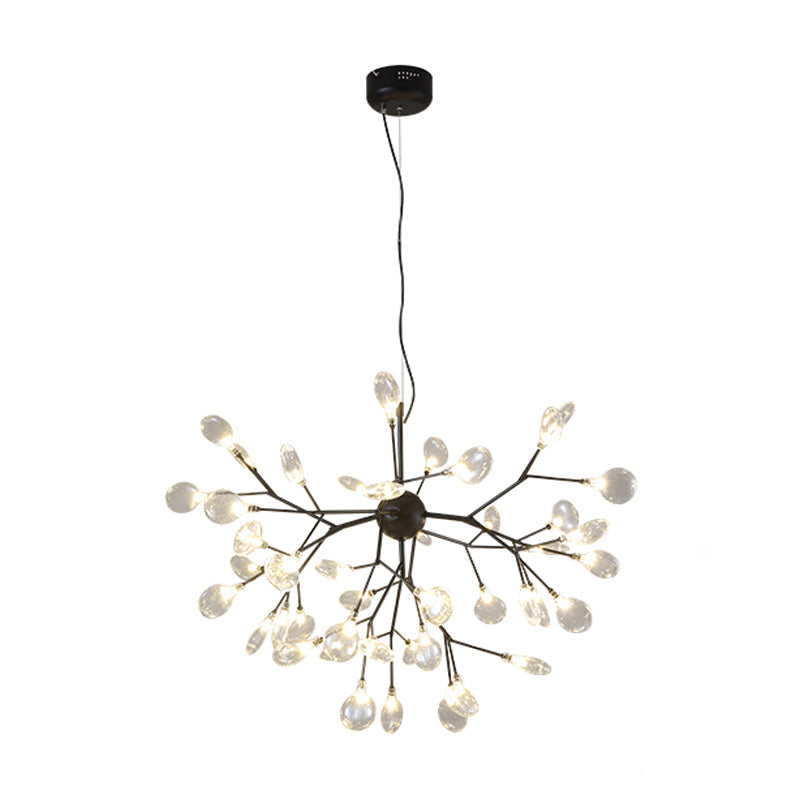 Nordic Style Firefly LED Glass Suspension Chandelier Light for Living Room