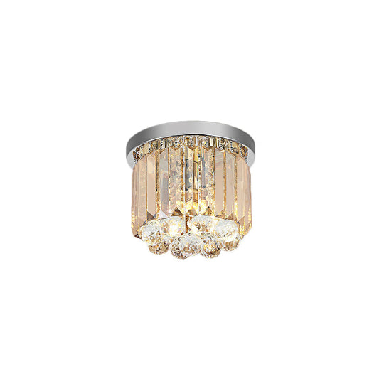 Contemporary Chrome Flush Mount Ceiling Light with Rectangular-Cut Design, Available in 2/4/6 Lights and 3 Sizes