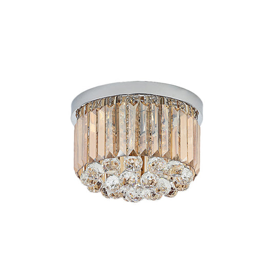 Contemporary Chrome Flush Mount Ceiling Light with Rectangular-Cut Design, Available in 2/4/6 Lights and 3 Sizes