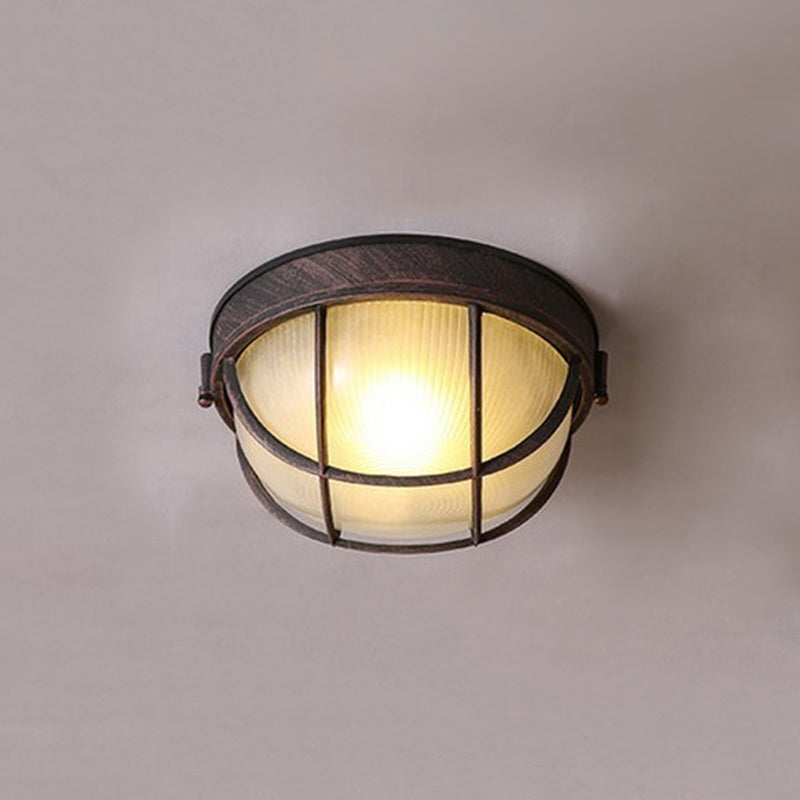 Black Metallic Geometric Flush Mount Ceiling Light Fixture for Corridors
