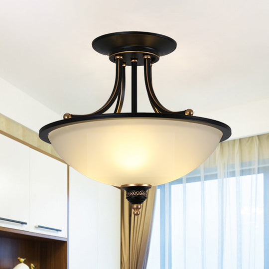 Traditional 3-Head Frosted Glass Chandelier Light For Dining Room Ceiling