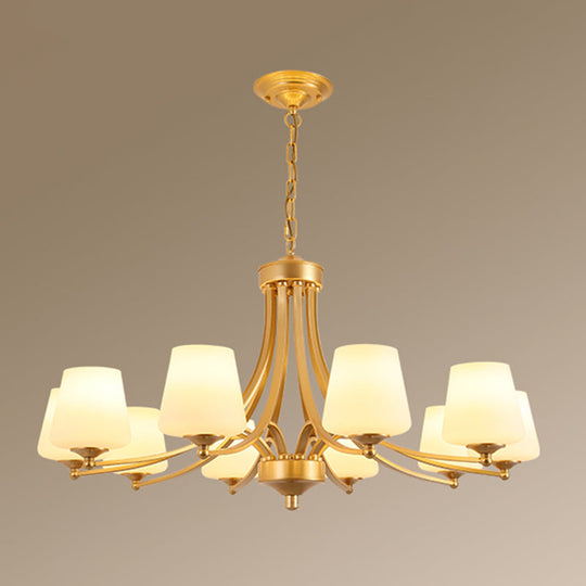 Classic Cream Glass Chandelier Pendant Light For Dining Rooms