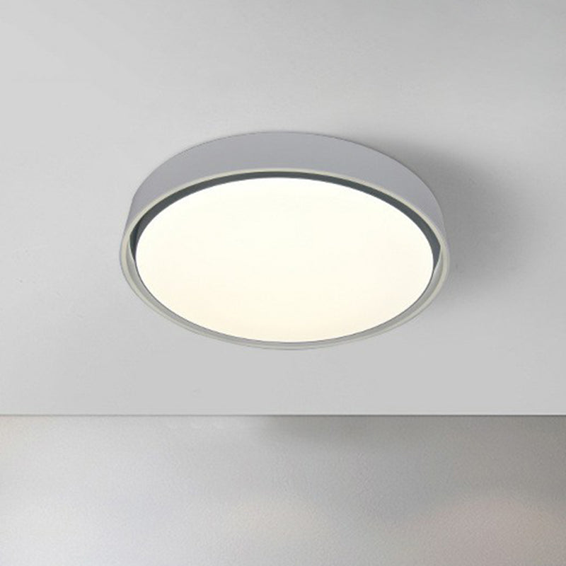 Plafonnier LED circulaire de style nordique pour chambres à coucher - Luminaire encastré en aluminium