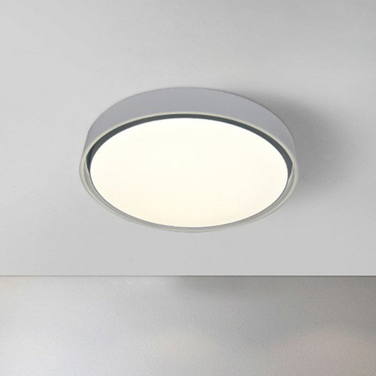Plafonnier LED circulaire de style nordique pour chambres à coucher - Luminaire encastré en aluminium