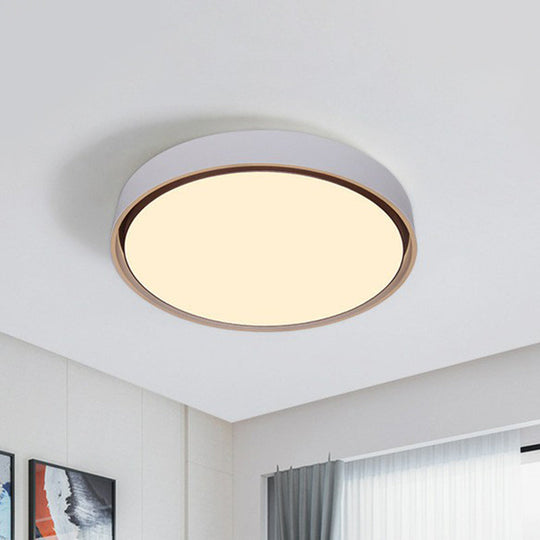 Plafonnier LED circulaire de style nordique pour chambres à coucher - Luminaire encastré en aluminium