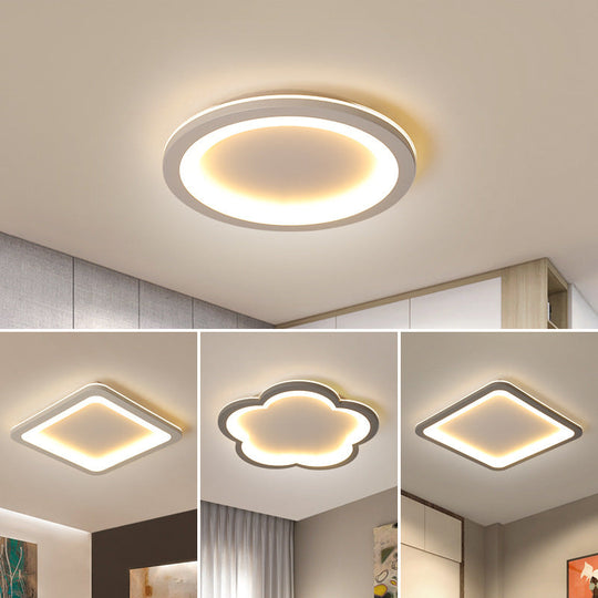 Luminaire LED encastré géométrique en acrylique gris minimaliste pour chambre à coucher