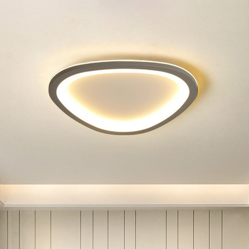 Luminaire LED encastré géométrique en acrylique gris minimaliste pour chambre à coucher